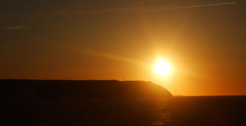 Kreidefelsen bei Sonnenuntergang